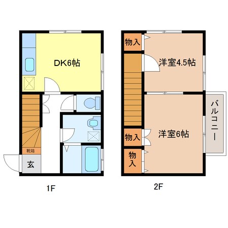 下轡田 徒歩3分 1-2階の物件間取画像